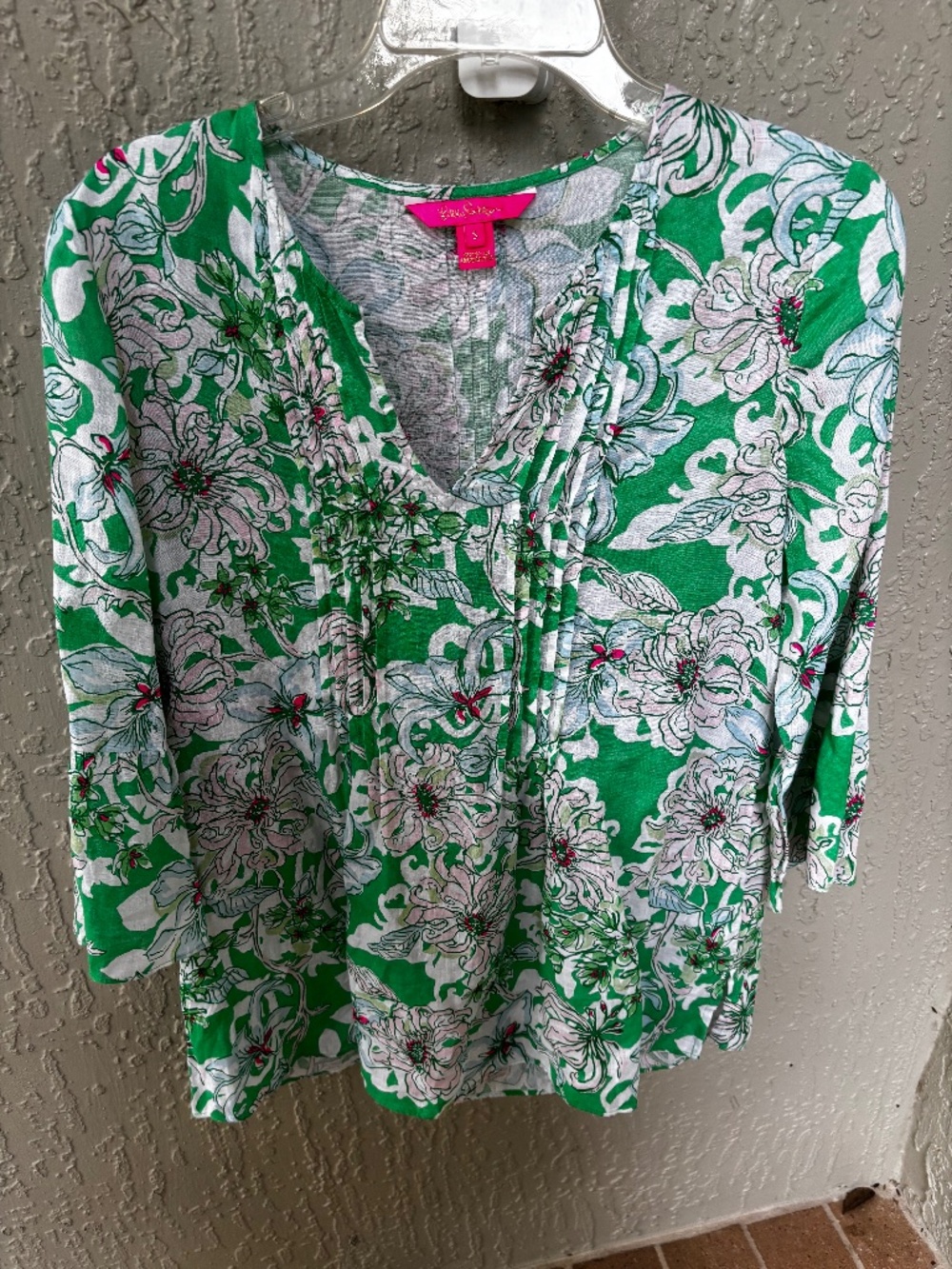 Lilly Pulitzer hollie spearmint blossom linen tunic top small